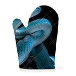 Turquoise Snake Print Single Oven Mitt