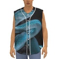 Turquoise Snake Print Sleeveless Baseball Jersey