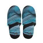 Turquoise Snake Print Slippers