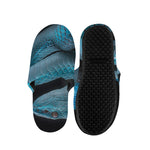 Turquoise Snake Print Slippers