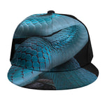 Turquoise Snake Print Snapback Cap