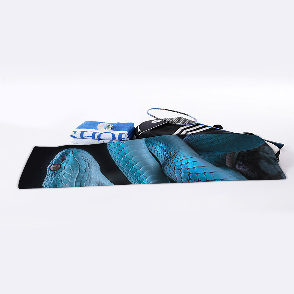 Turquoise Snake Print Sports Towel