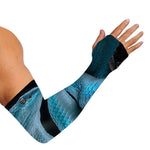 Turquoise Snake Print Sun Protection Arm Sleeves