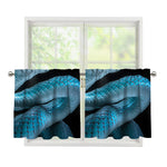 Turquoise Snake Print Tier Curtains
