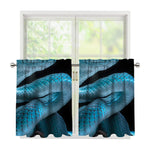 Turquoise Snake Print Tier Curtains