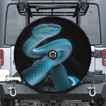 Turquoise Snake Print Tire Cover With Camera Hole