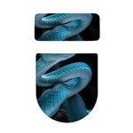 Turquoise Snake Print Toilet Lid And Tank Cover Set