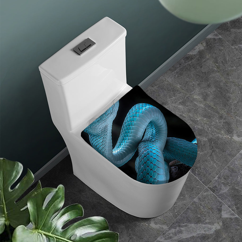 Turquoise Snake Print Toilet Lid Cover