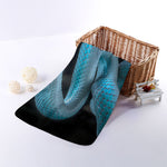 Turquoise Snake Print Towel