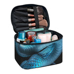 Turquoise Snake Print Travel Makeup Bag