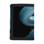 Turquoise Snake Print Trifold Wallet