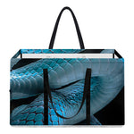 Turquoise Snake Print Utility Tote Bag