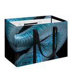 Turquoise Snake Print Utility Tote Bag