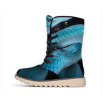 Turquoise Snake Print Winter Boots