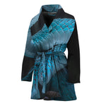 Turquoise Snake Print Women's Bathrobe