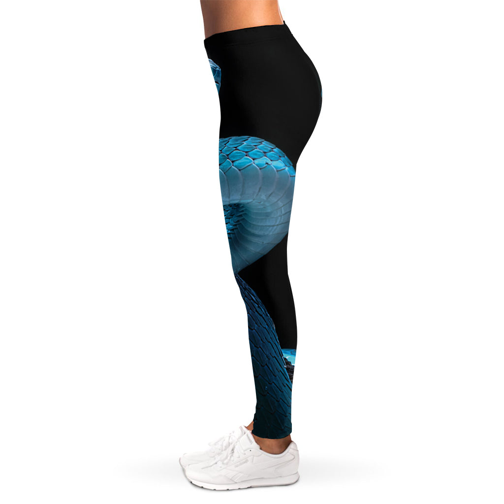 Turquoise Snake Print Women's Leggings