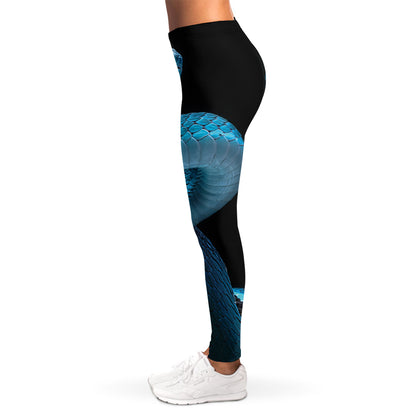 Turquoise Snake Print Women's Leggings