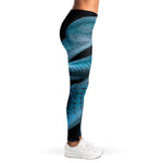 Turquoise Snake Print Women's Leggings