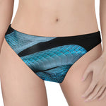 Turquoise Snake Print Women's Thong