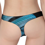 Turquoise Snake Print Women's Thong