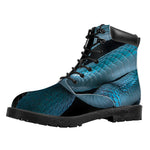 Turquoise Snake Print Work Boots