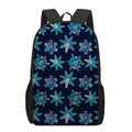 Turquoise Snowflake Pattern Print 17 Inch Backpack