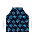 Turquoise Snowflake Pattern Print Adjustable Apron