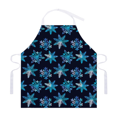 Turquoise Snowflake Pattern Print Adjustable Apron