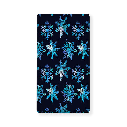 Turquoise Snowflake Pattern Print Baby Crib Sheet