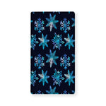 Turquoise Snowflake Pattern Print Baby Crib Sheet