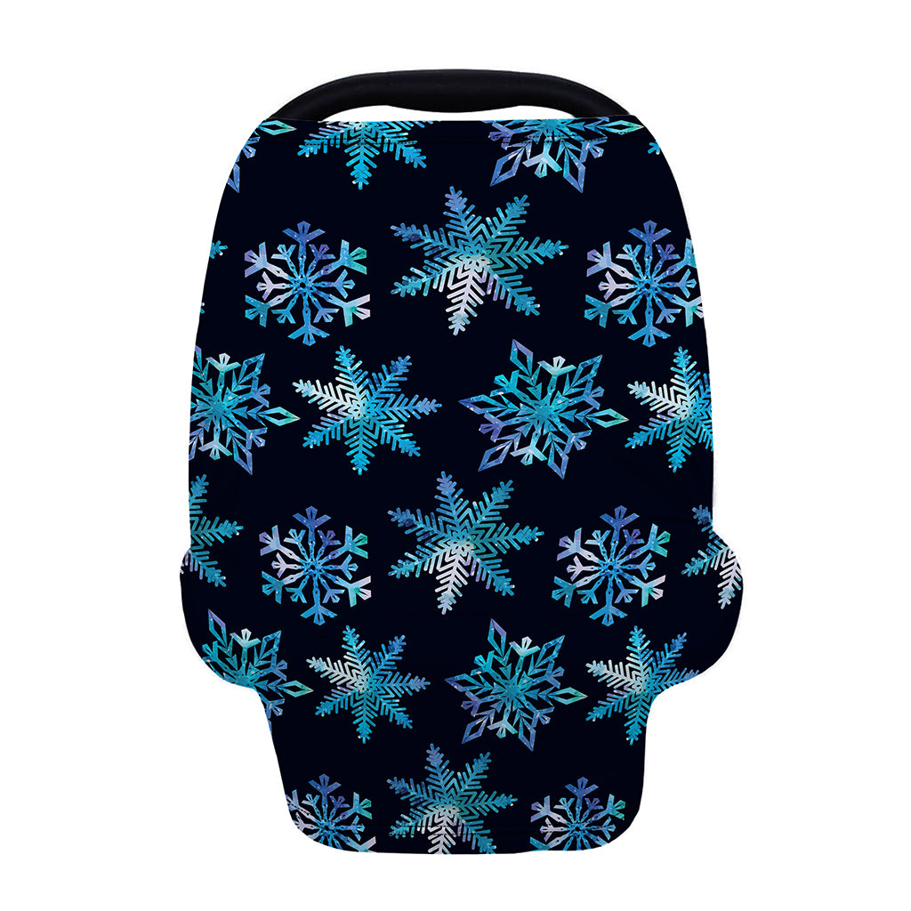 Turquoise Snowflake Pattern Print Baby Seat Cover