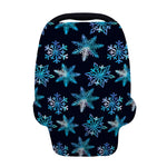 Turquoise Snowflake Pattern Print Baby Seat Cover