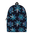 Turquoise Snowflake Pattern Print School Backpack