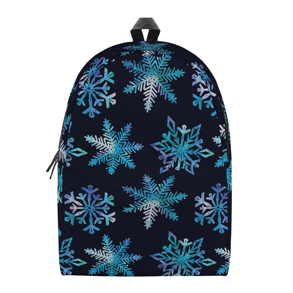 Turquoise Snowflake Pattern Print Backpack