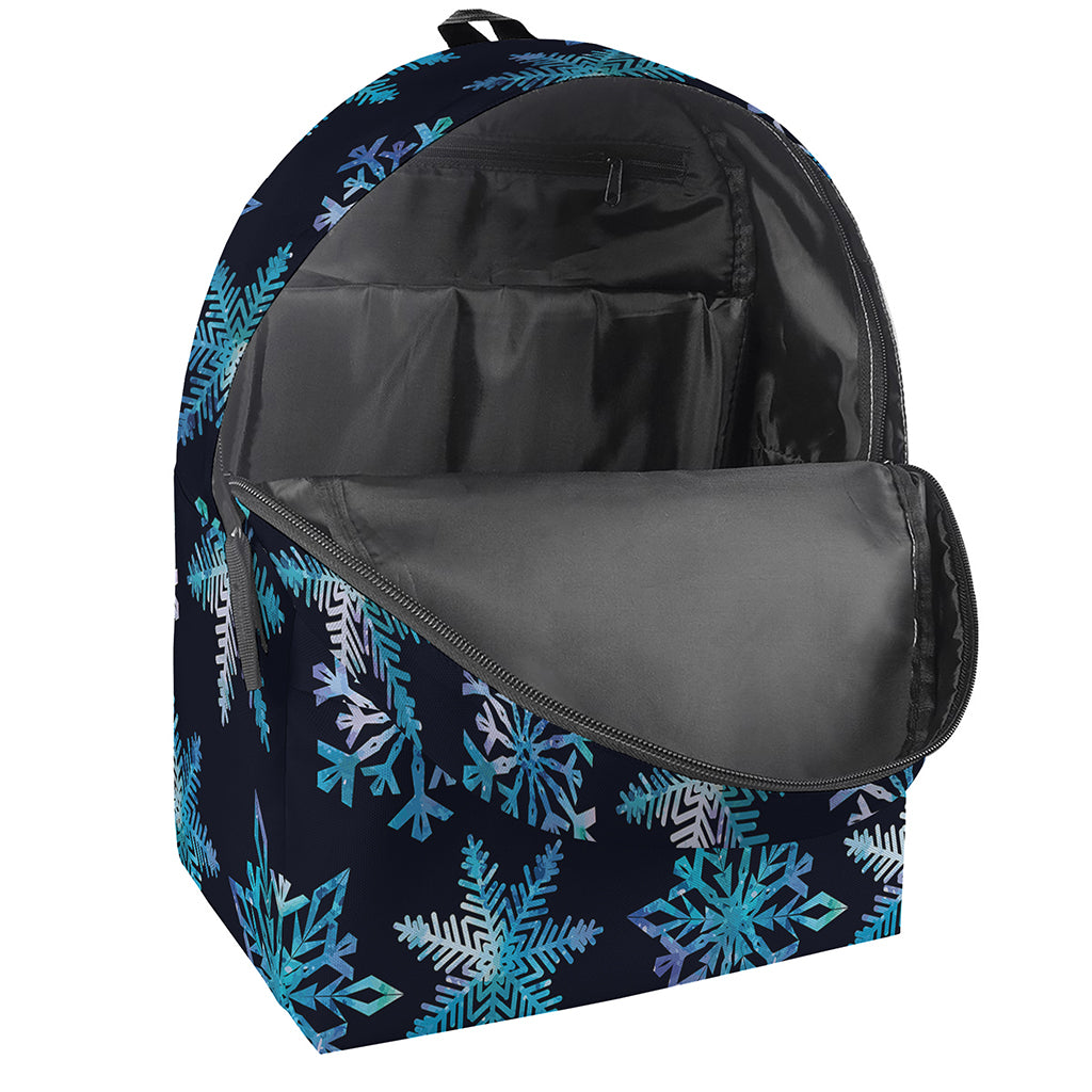 Turquoise Snowflake Pattern Print Backpack