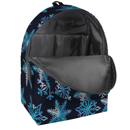 Turquoise Snowflake Pattern Print Backpack