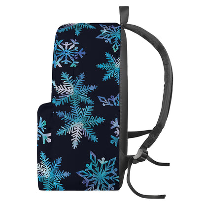 Turquoise Snowflake Pattern Print Backpack