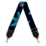Turquoise Snowflake Pattern Print Bag Strap