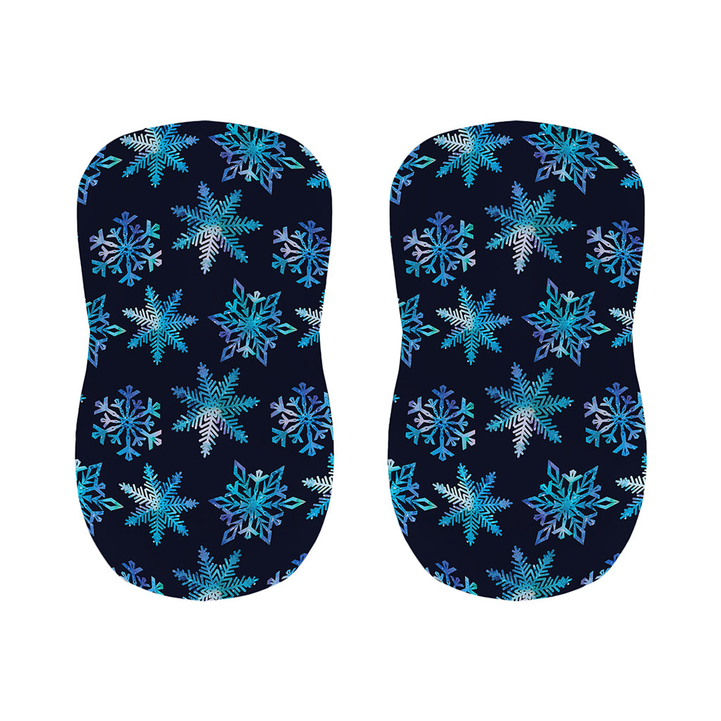 Turquoise Snowflake Pattern Print Bar Stool Covers