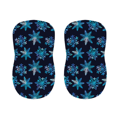 Turquoise Snowflake Pattern Print Bar Stool Covers