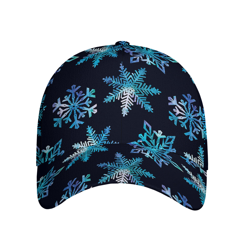 Turquoise Snowflake Pattern Print Baseball Cap