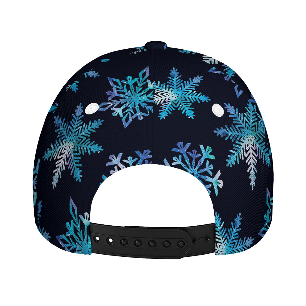 Turquoise Snowflake Pattern Print Baseball Cap
