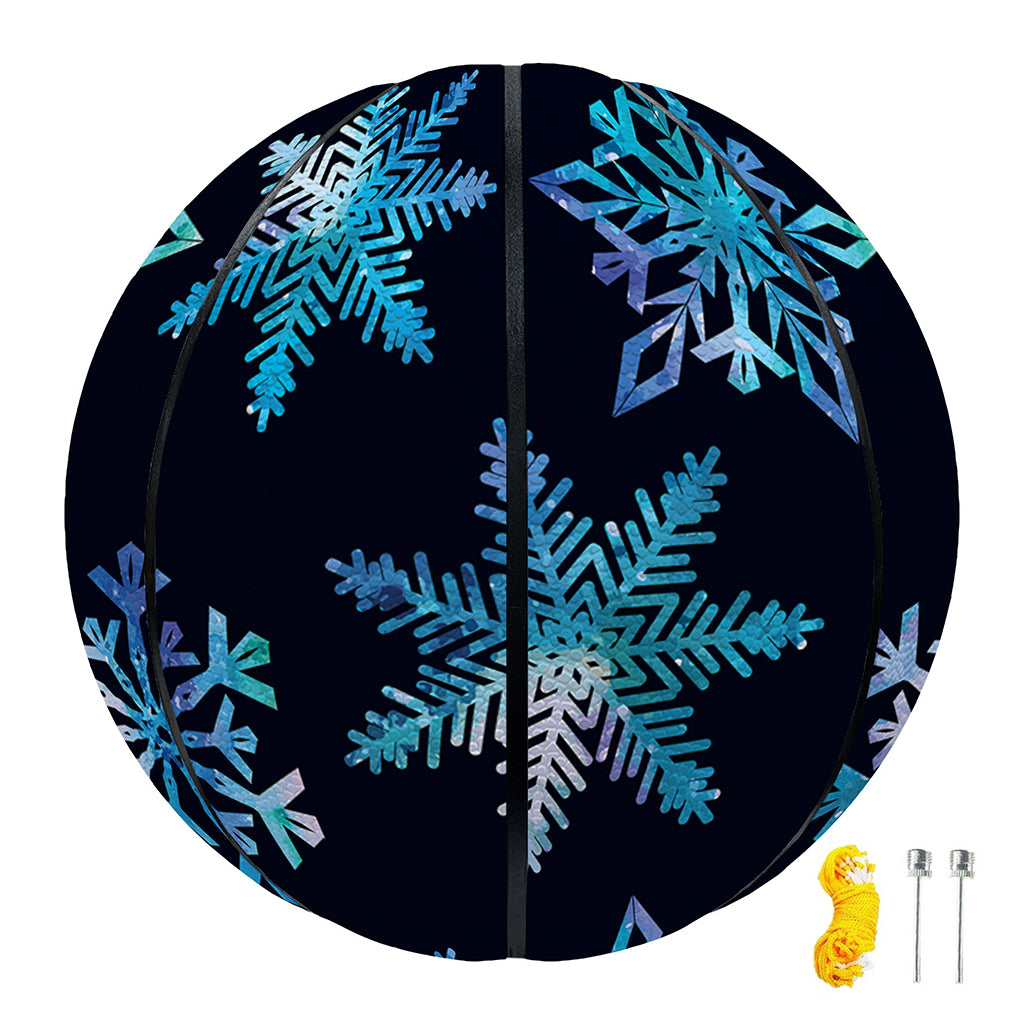 Turquoise Snowflake Pattern Print Basketball