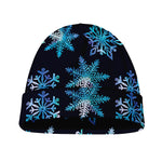 Turquoise Snowflake Pattern Print Beanie