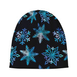 Turquoise Snowflake Pattern Print Beanie