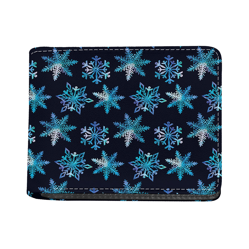 Turquoise Snowflake Pattern Print Bifold Wallet