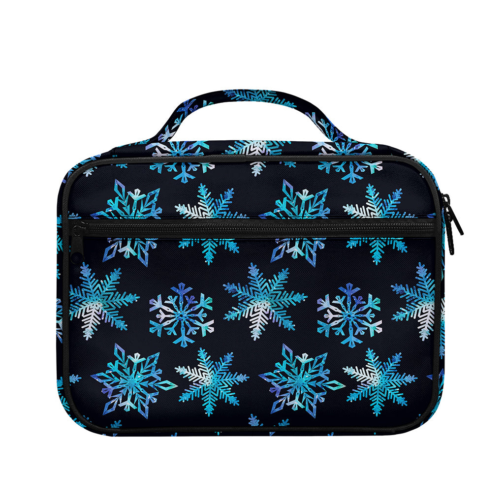 Turquoise Snowflake Pattern Print Briefcase Bible Bag