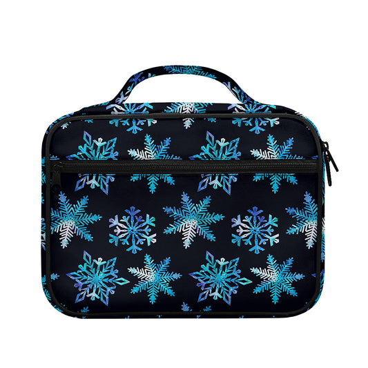 Turquoise Snowflake Pattern Print Briefcase Bible Bag