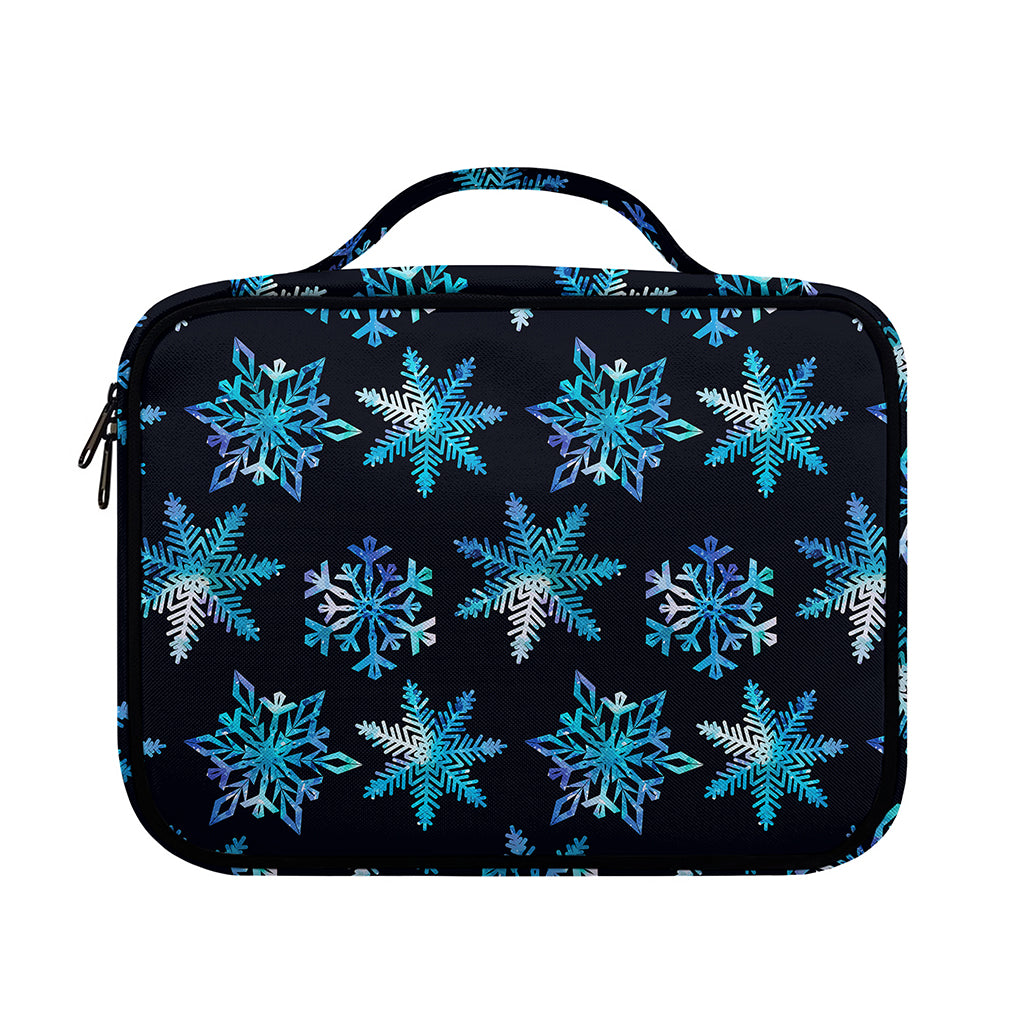 Turquoise Snowflake Pattern Print Briefcase Bible Bag