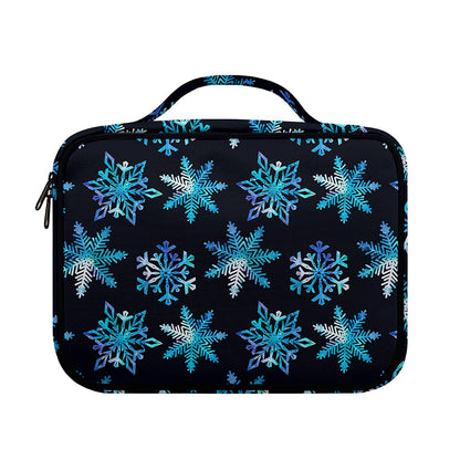 Turquoise Snowflake Pattern Print Briefcase Bible Bag
